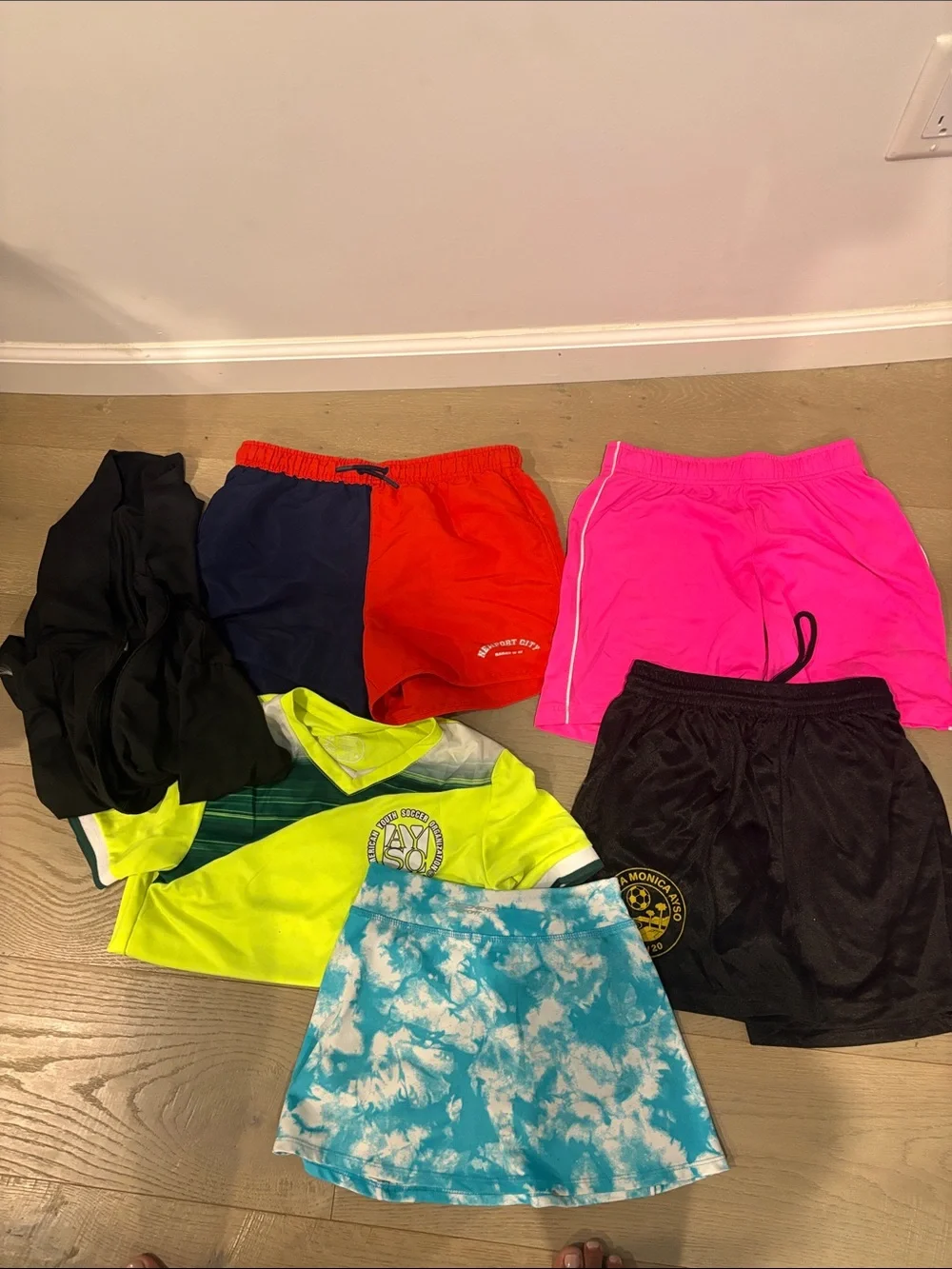 Lot of girls soccer and work out separates